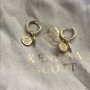 Kendra Scott Gold Charm Hoop Earrings